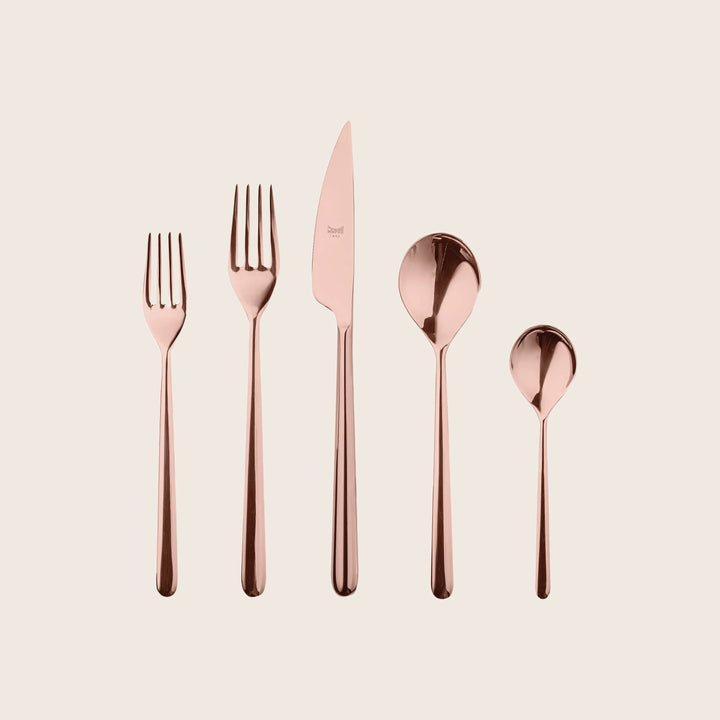 Linea Flatware, Mirror Finish Bronzo / 5 Piece