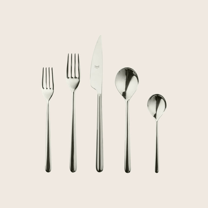 Linea Flatware, Mirror Finish Champagne / 5 Piece