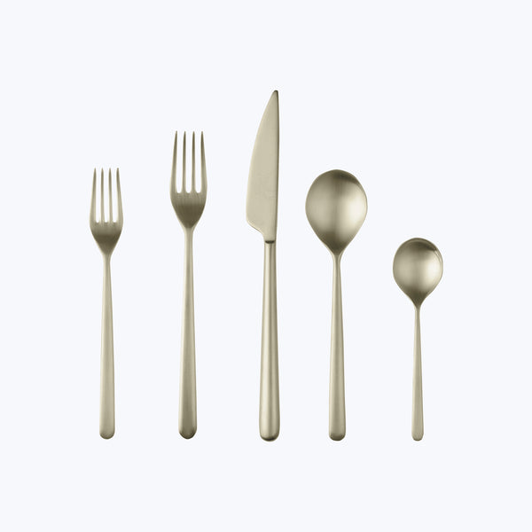 Linea Flatware, Ice Finish Champagne / 20 Piece