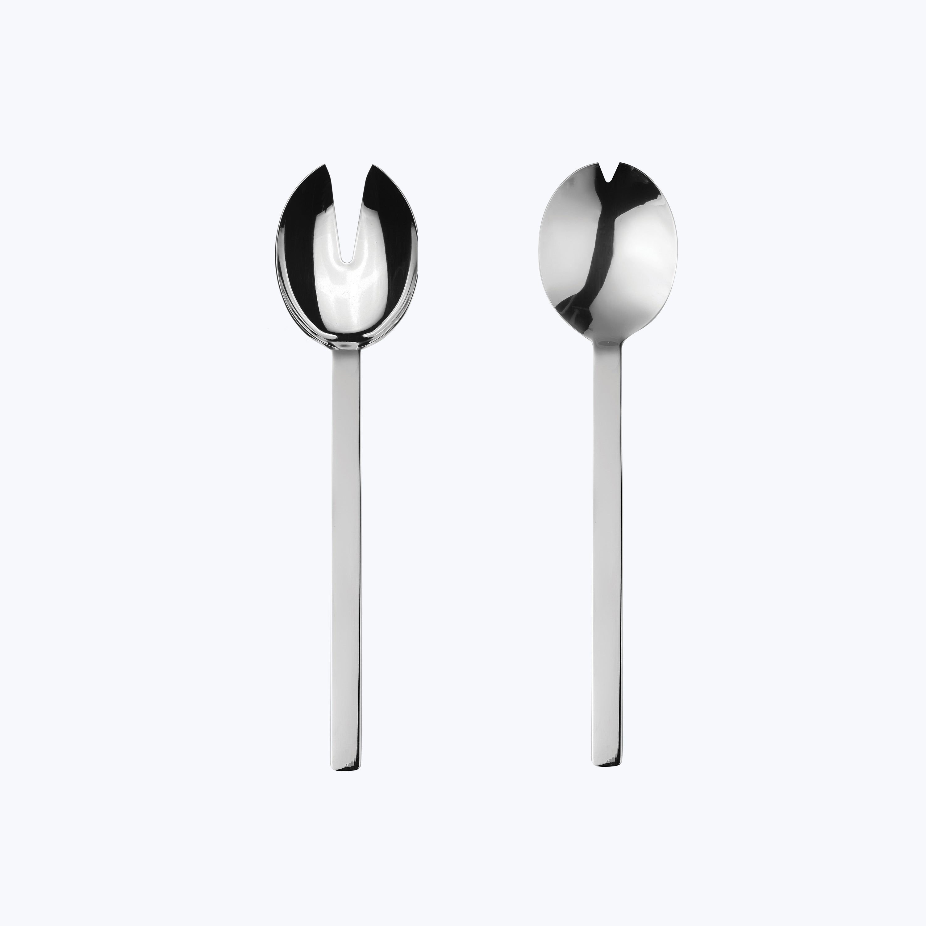 Stile Serveware, Mirror Finish Stainless Steel / Salad Servers (Fork & Spoon)