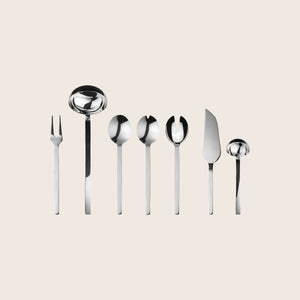 Stile Serveware, Mirror Finish Stainless Steel / Full Serving Set (7 Piece)
