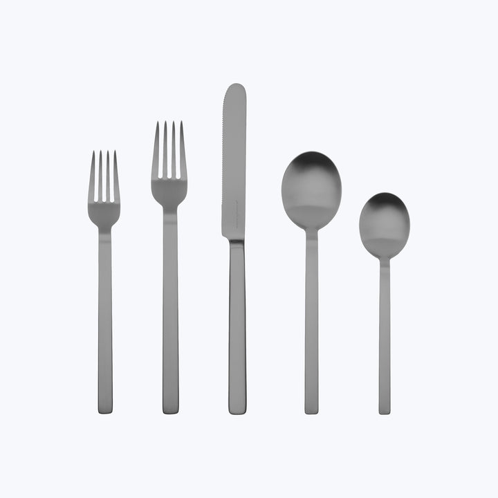 Stile Flatware, Ice Finish Oro Nero / 5 Piece