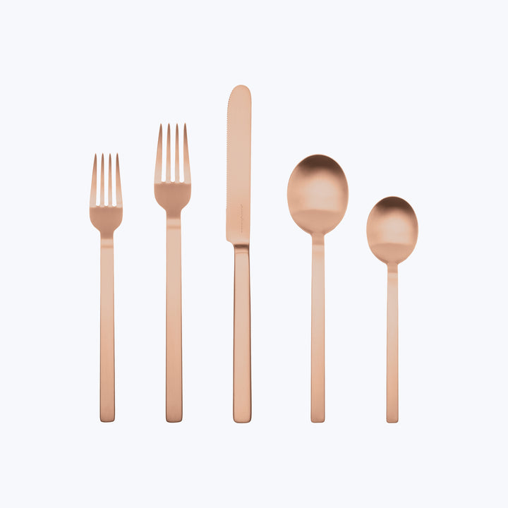 Stile Flatware, Ice Finish Bronzo / 5 Piece