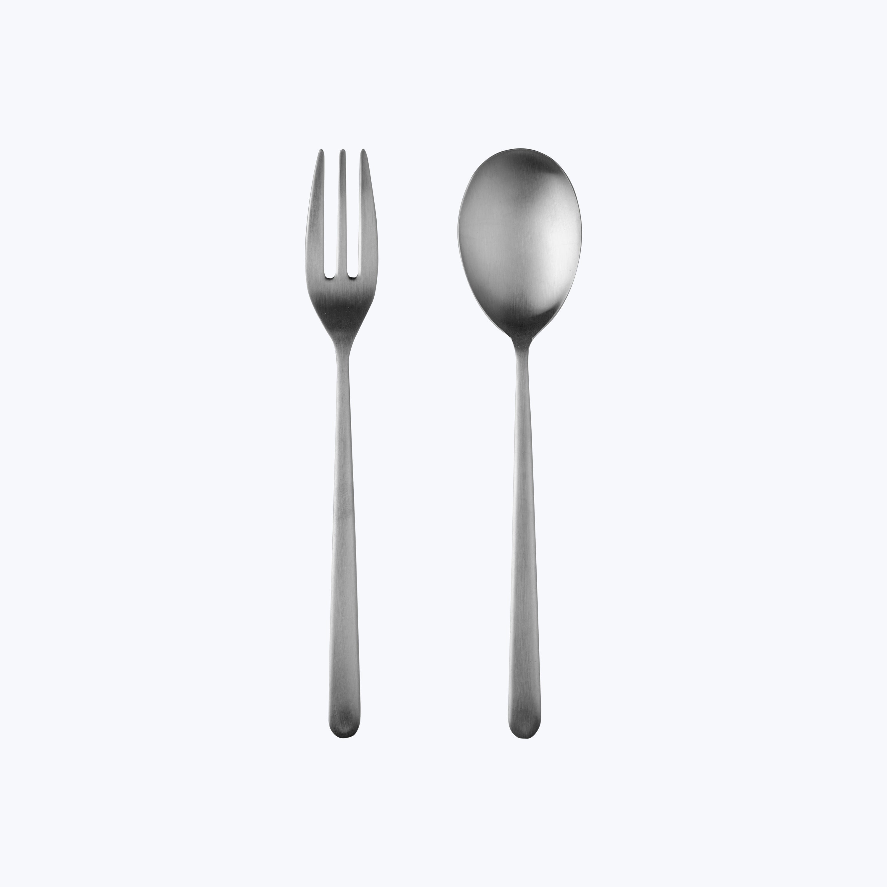 Linea Serveware, Ice Finish Stainless Steel / Serving Set (Fork & Spoon)