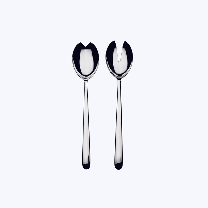 Linea Serveware, Mirror Finish Stainless Steel / Salad Servers (Fork & Spoon)