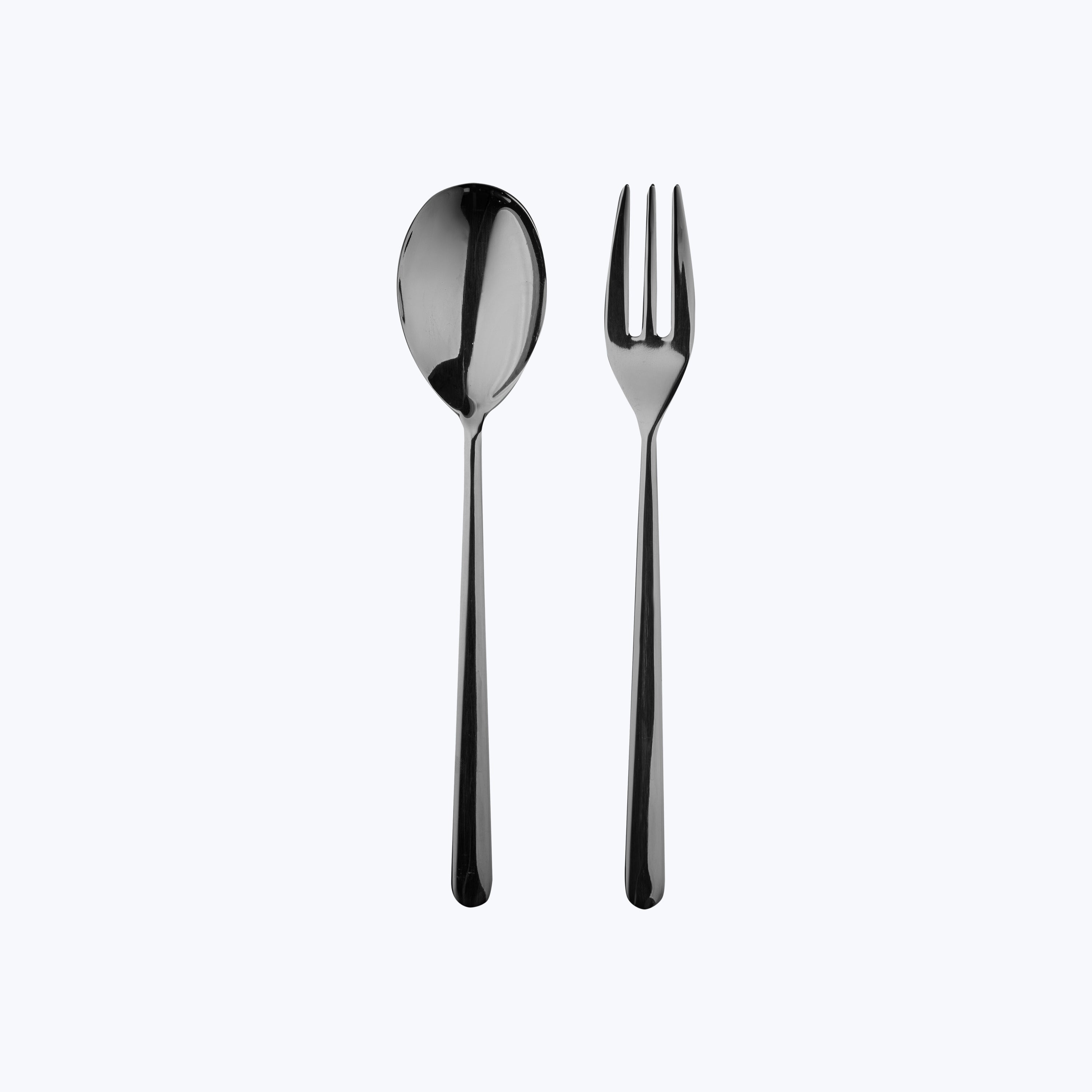 Linea Serveware, Mirror Finish Oro Nero / Serving Set (Fork & Spoon)