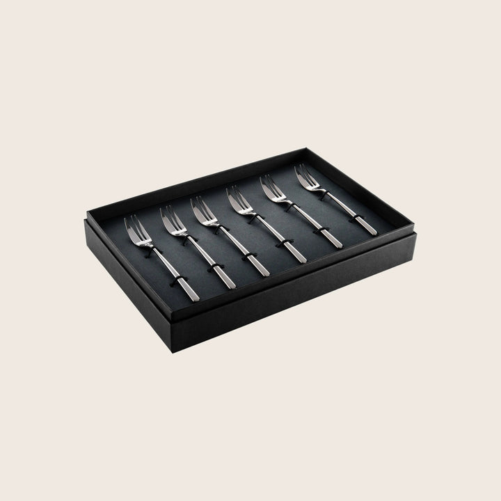 Linea Flatware, Mirror Finish Oro Nero / Cake For Set (6 Piece)