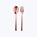 Linea Serveware, Mirror Finish Bronzo / Serving Set (Fork & Spoon)