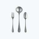 Classic Vintage Serveware, Pewter Finish Stainless Steel / 3 Piece Serving Set (Fork, Spoon, Ladle)
