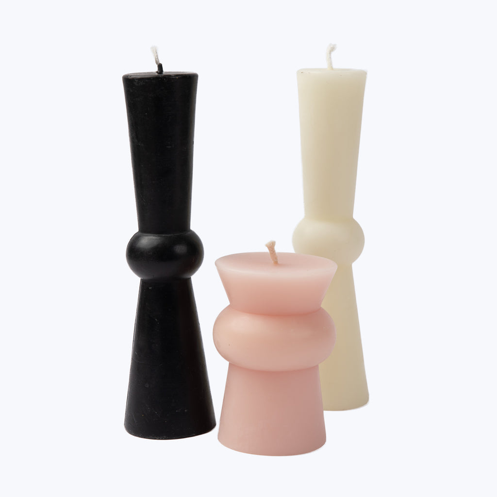 Josee Pillar Candle Tall / Black