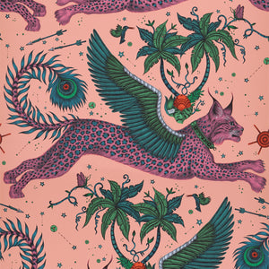 Lynx Wallpaper, 11 yard roll Coral
