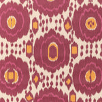 Abstract retro pattern with stylized flowers in purple and orange.