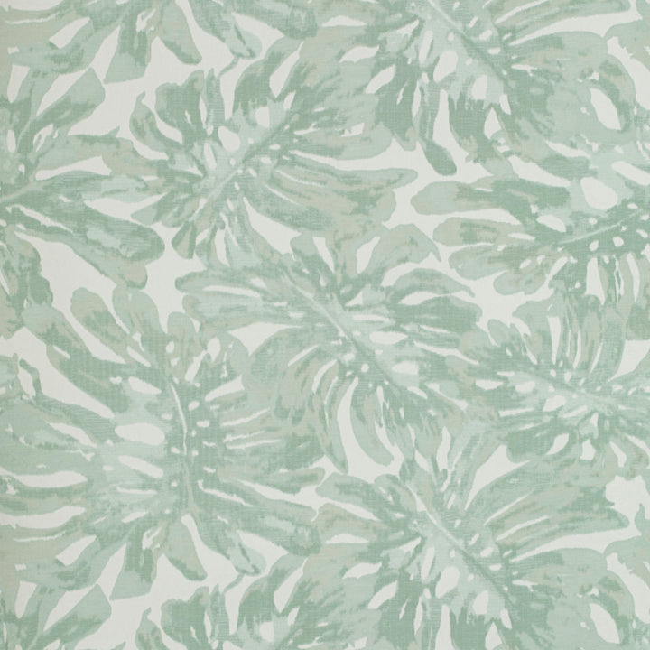 Tropical monstera leaf pattern on pale background, hand-painted watercolor style.