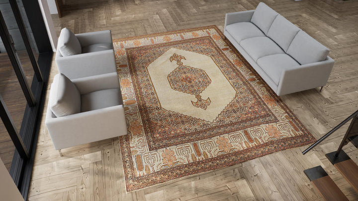 Multicolored Traditional Wool Persian Rug - 9'11" x 12'5"