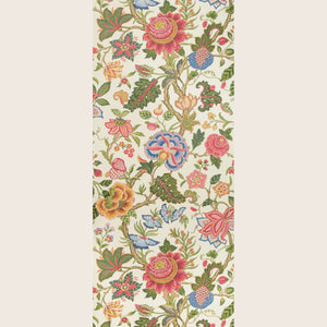 Colorful floral pattern featuring flowers, leaves, and fruits in detail. - hover