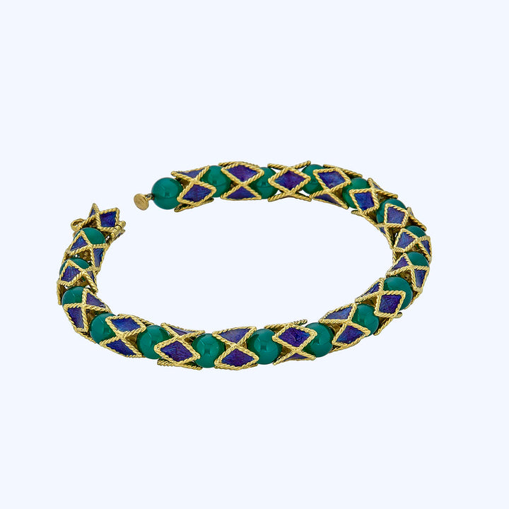 Jade Enamel "snake" bracelet