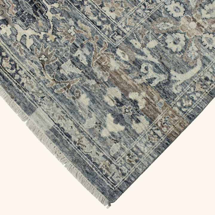 Blue & Grey Transitional Wool Rug - 9' x 12'