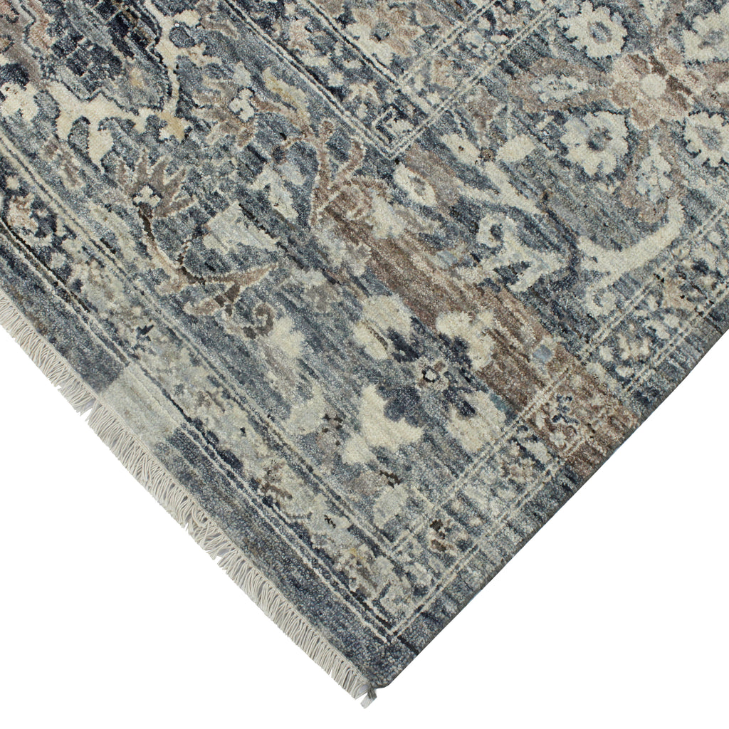 Blue & Grey Transitional Wool Rug - 9' x 12'