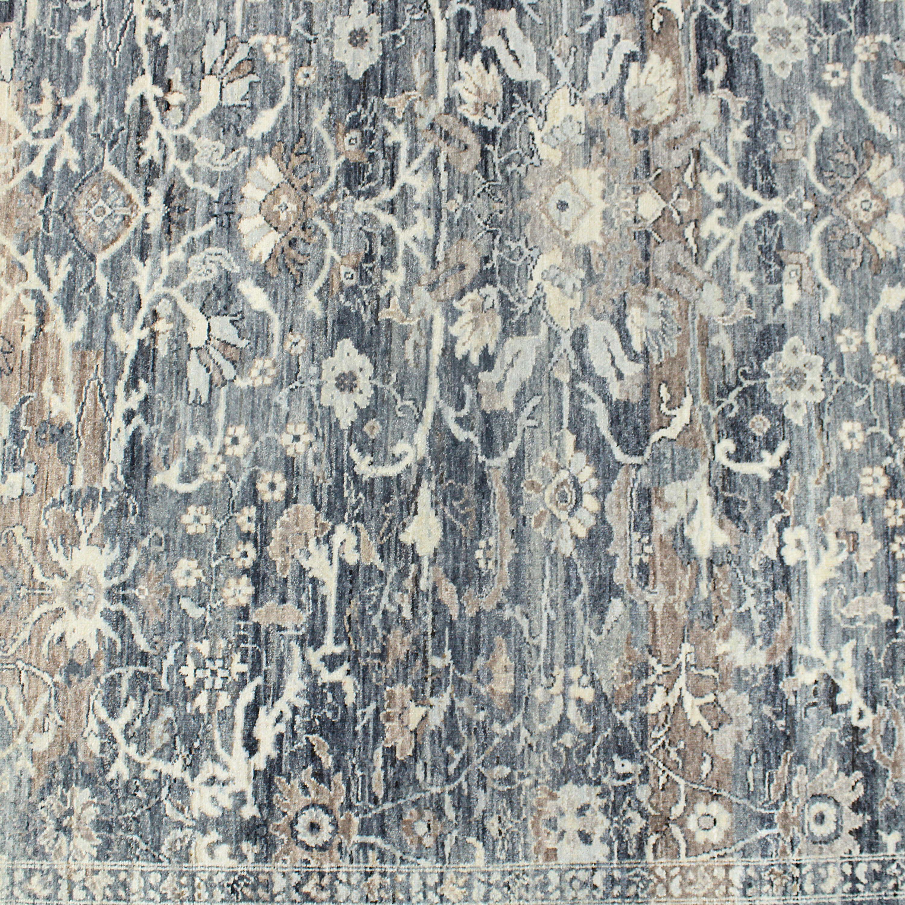 Blue & Grey Transitional Wool Rug - 9' x 12' Default Title