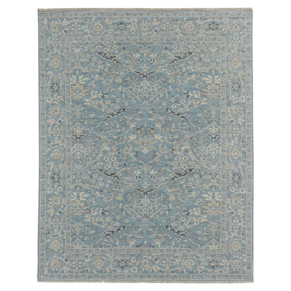 Blue Transitional Wool Rug - 8' x 10' Default Title