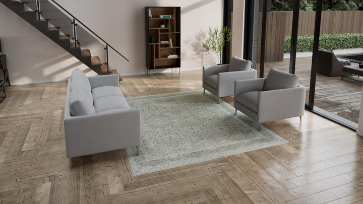 Grey Transitional Wool Rug - 8' x 10'