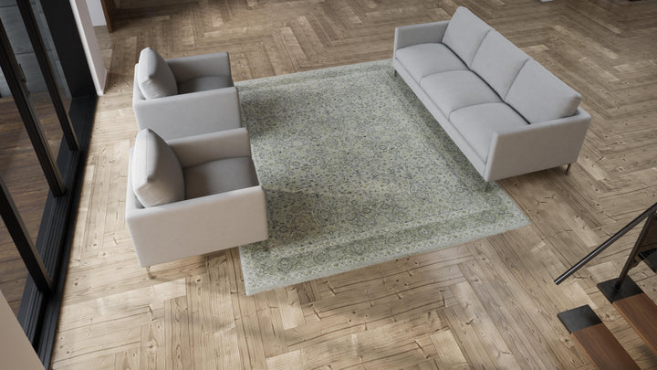 Grey Transitional Wool Rug - 8' x 10'