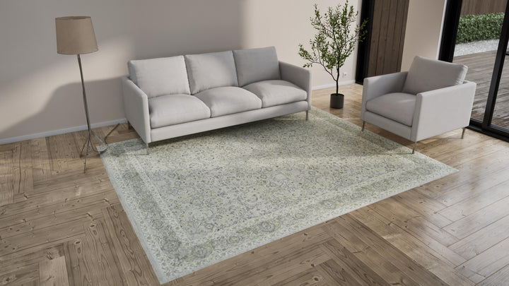 Grey Transitional Wool Rug - 8' x 10'
