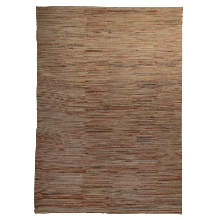 Brown Flatweave Wool Rug - 13' x 18'7"