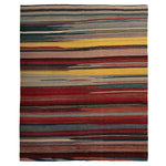 Multicolored Flatweave Wool Rug - 8'3" x 9'10"