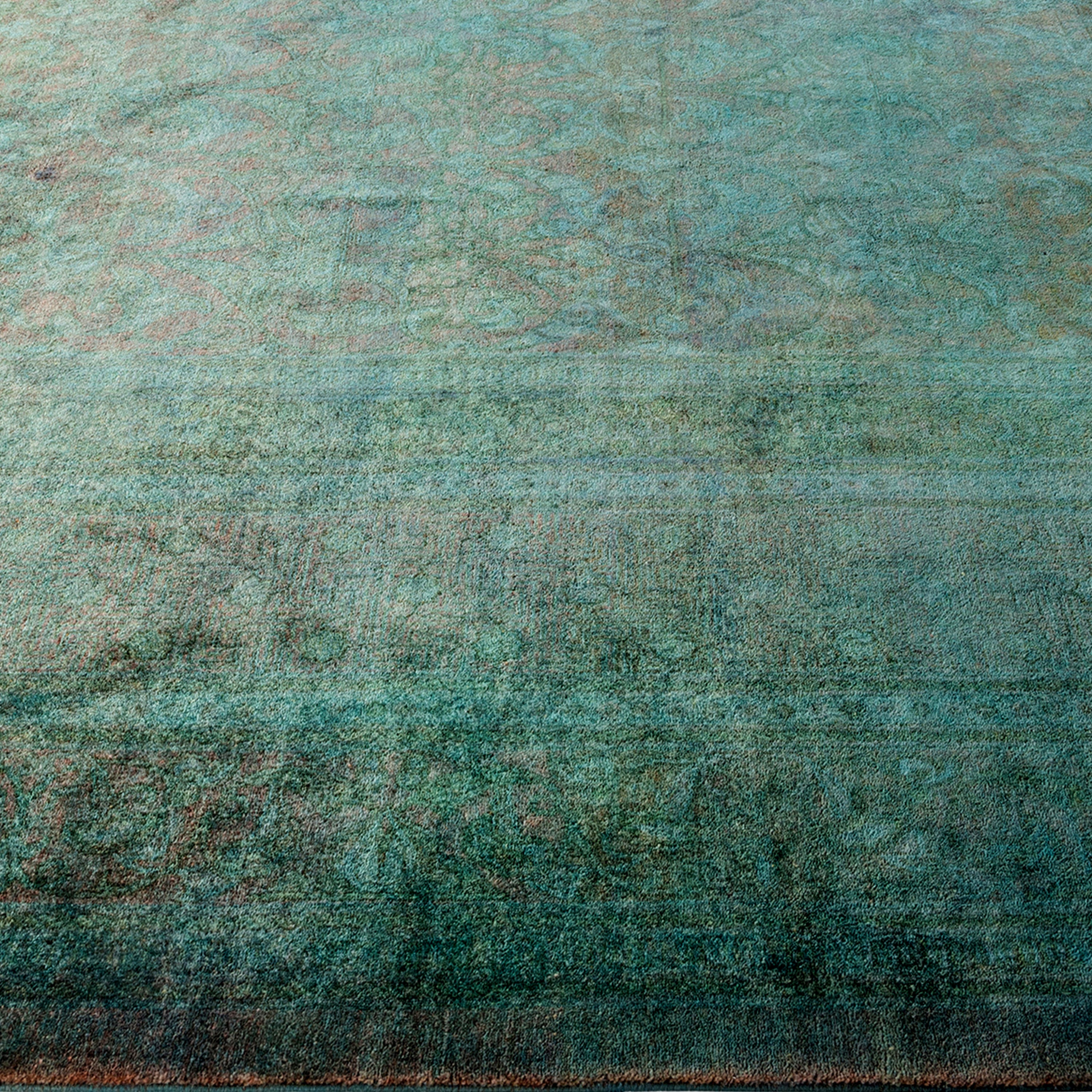 Color Reform, One-of-a-Kind Hand-Knotted Area Rug - Green, 10' 3" x 14' 8" Default Title