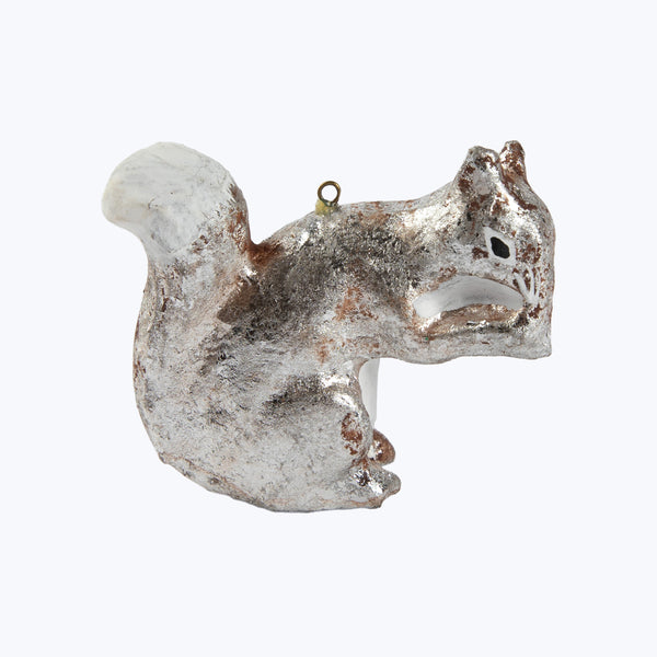 Woodland Squirrel Ornament Silver
