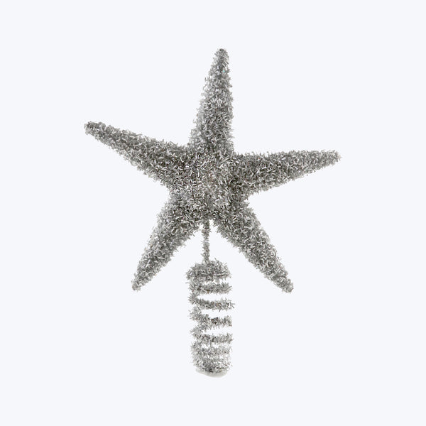 SIlver Tinsel Star Tree Topper Default Title