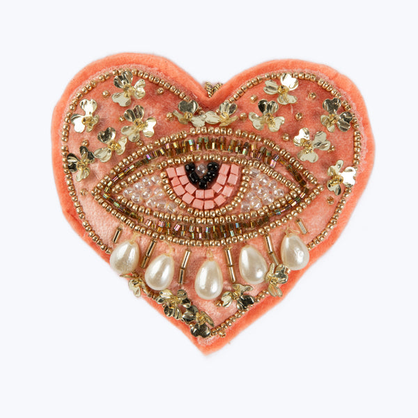 Heart Ojo Ornament Light Pink