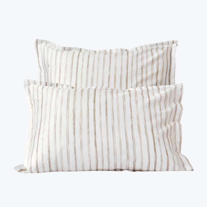 Rigato Duvets & Shams, Beige Pillow Sham / Standard