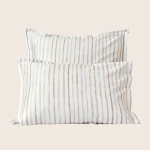 Rigato Duvets & Shams, Beige Pillow Sham / Standard