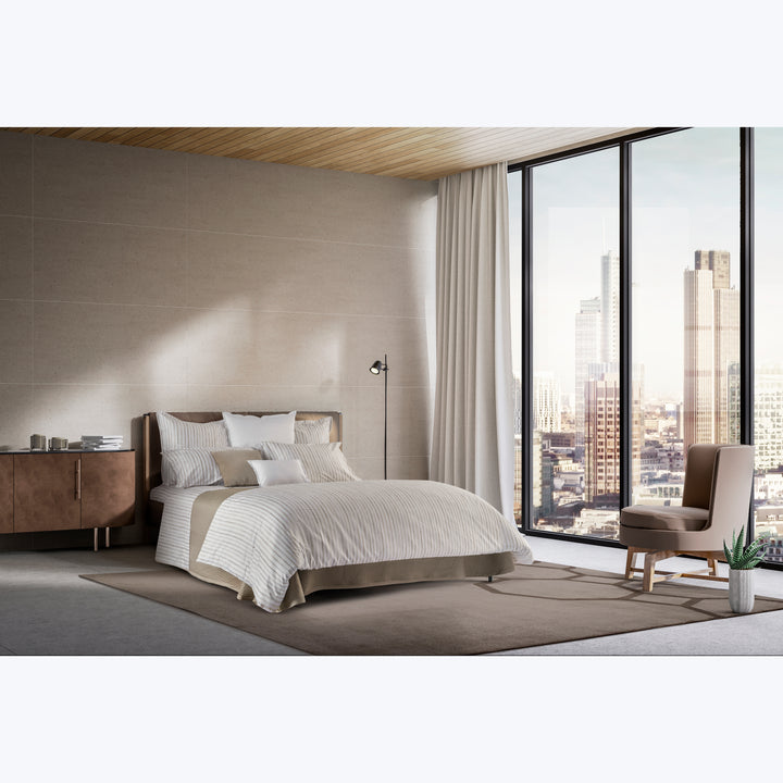 Rigato Duvets & Shams, Beige Duvet Cover / Queen