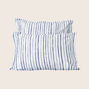 Rigato Duvets & Shams, Blue Pillow Sham / Standard