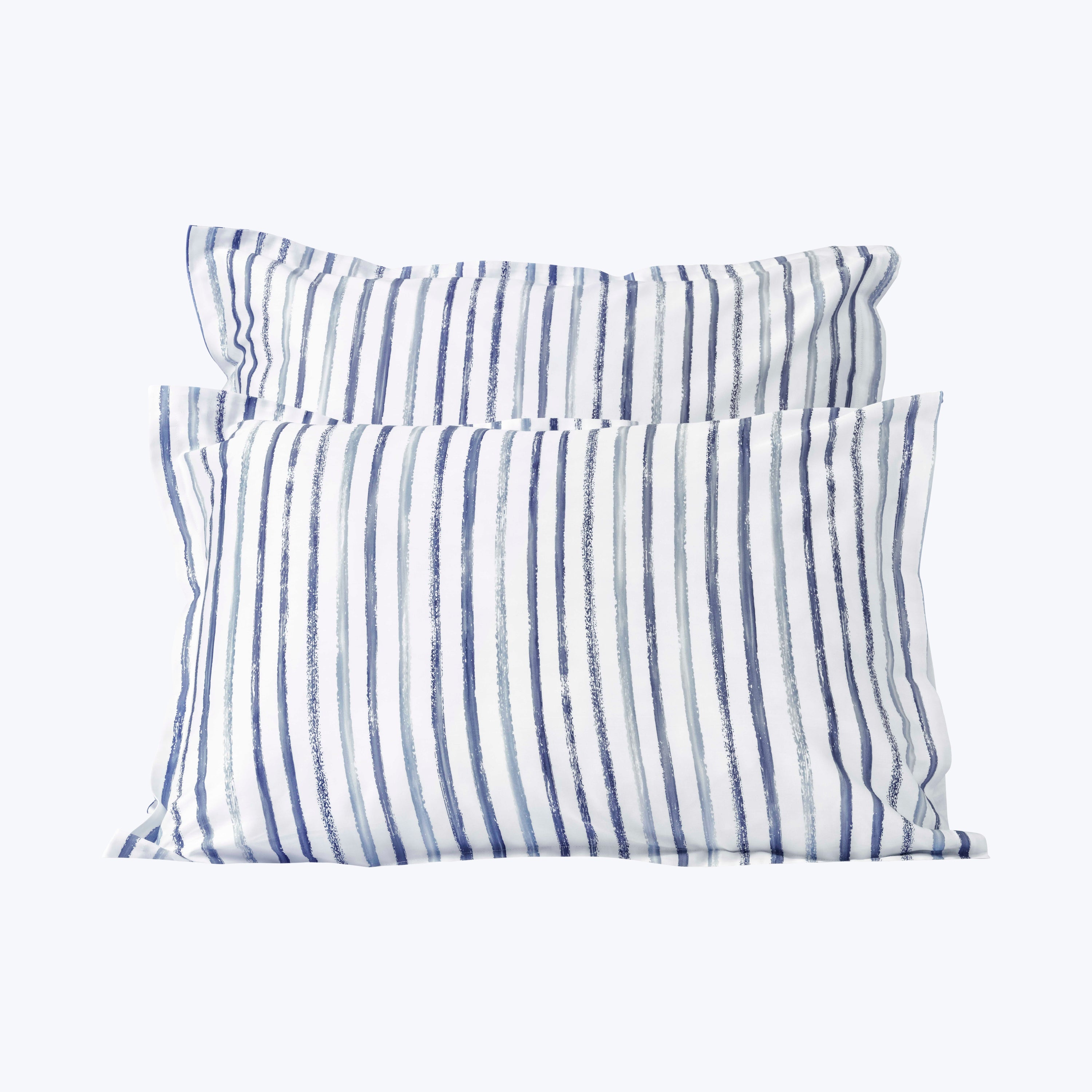 Rigato Duvets & Shams, Blue Pillow Sham / Standard