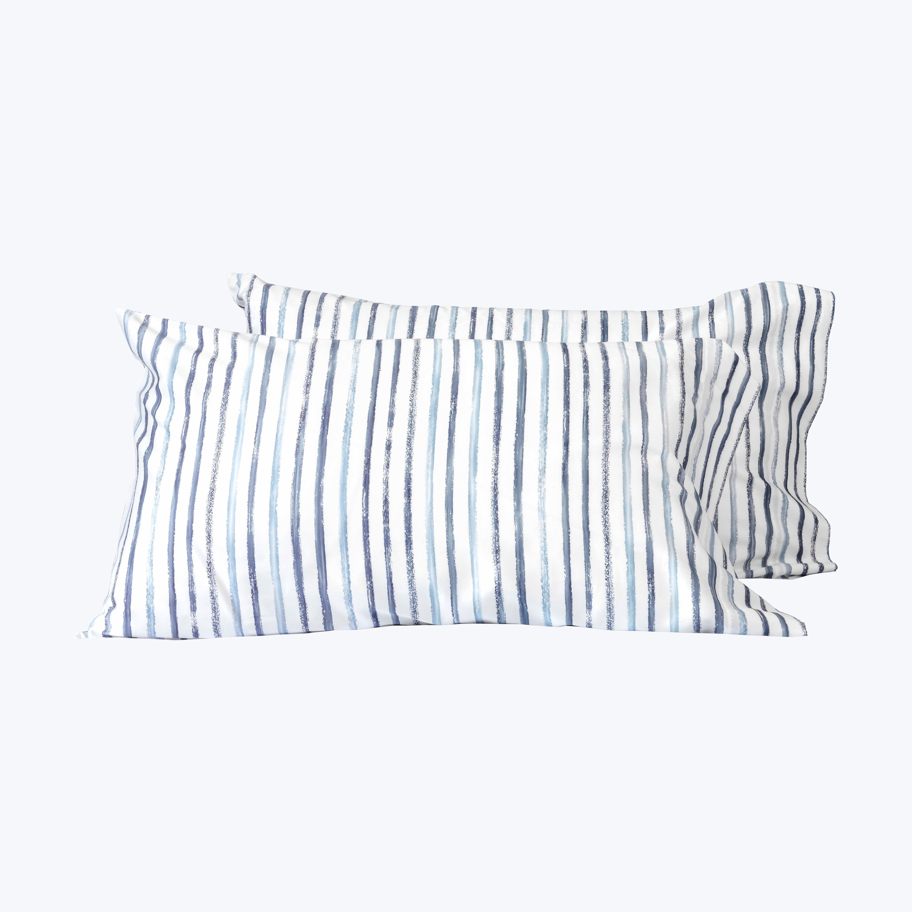 Rigato Sheets & Pillowcases, Blue Pillowcase Pair / Standard