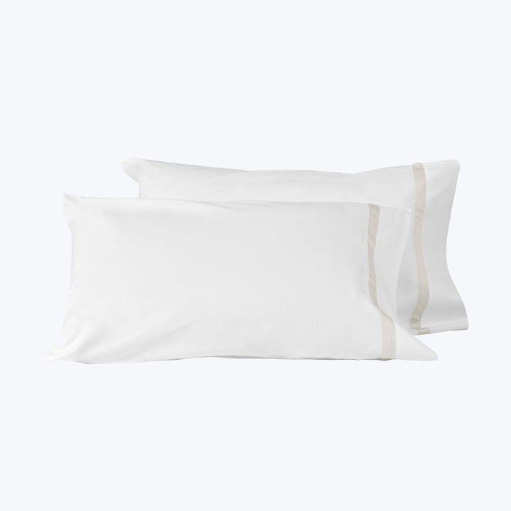 Pegaso Sheets & Pillowcases Pillowcase Pair / Standard / White/Pearl