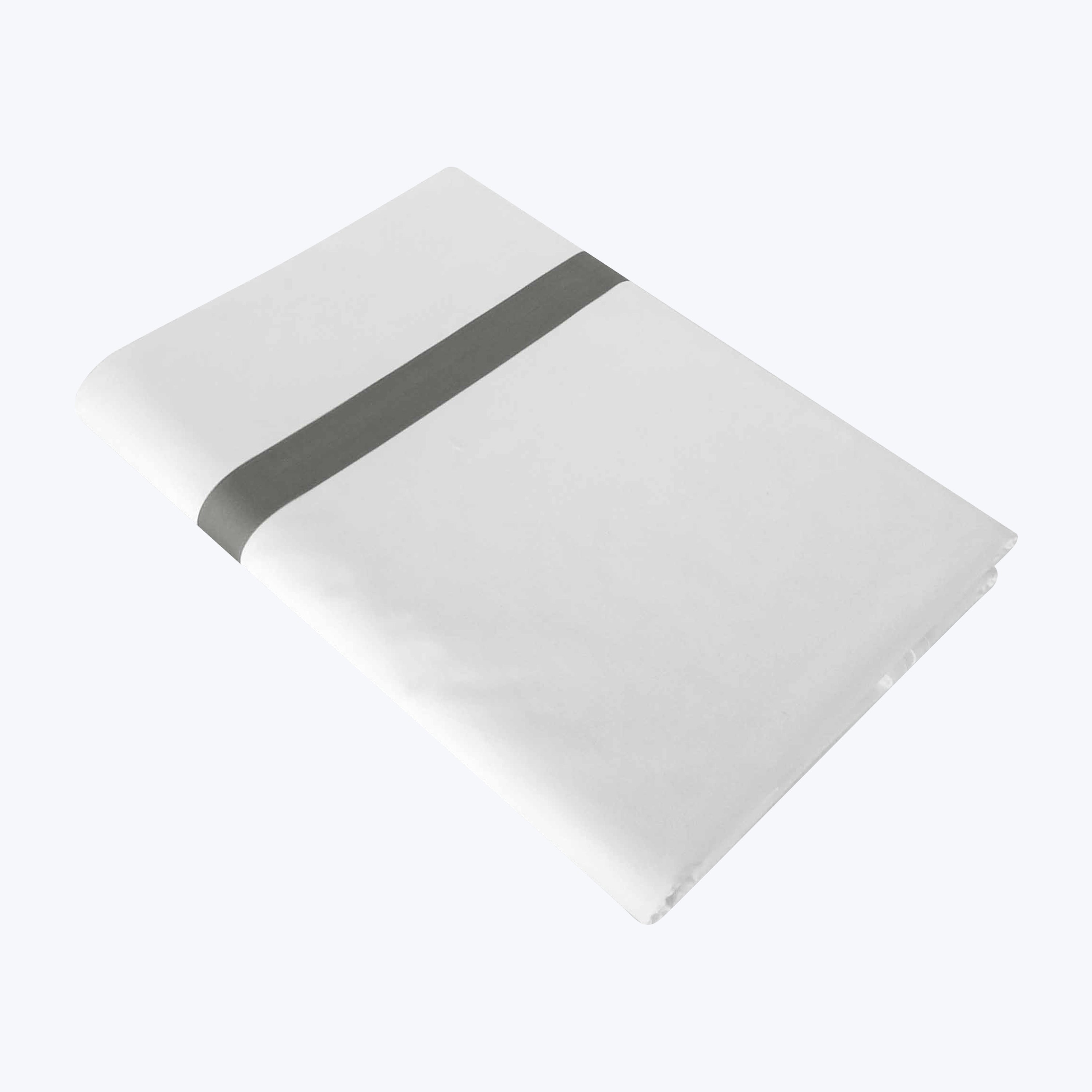 Pegaso Sheets & Pillowcases Flat Sheet / Twin / White/Lead Grey