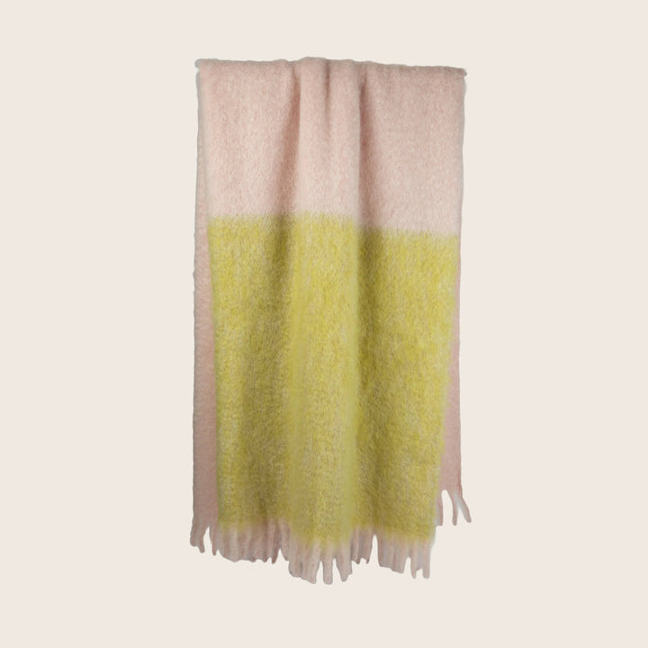 Ombre Mohair Throw Pink/Lime
