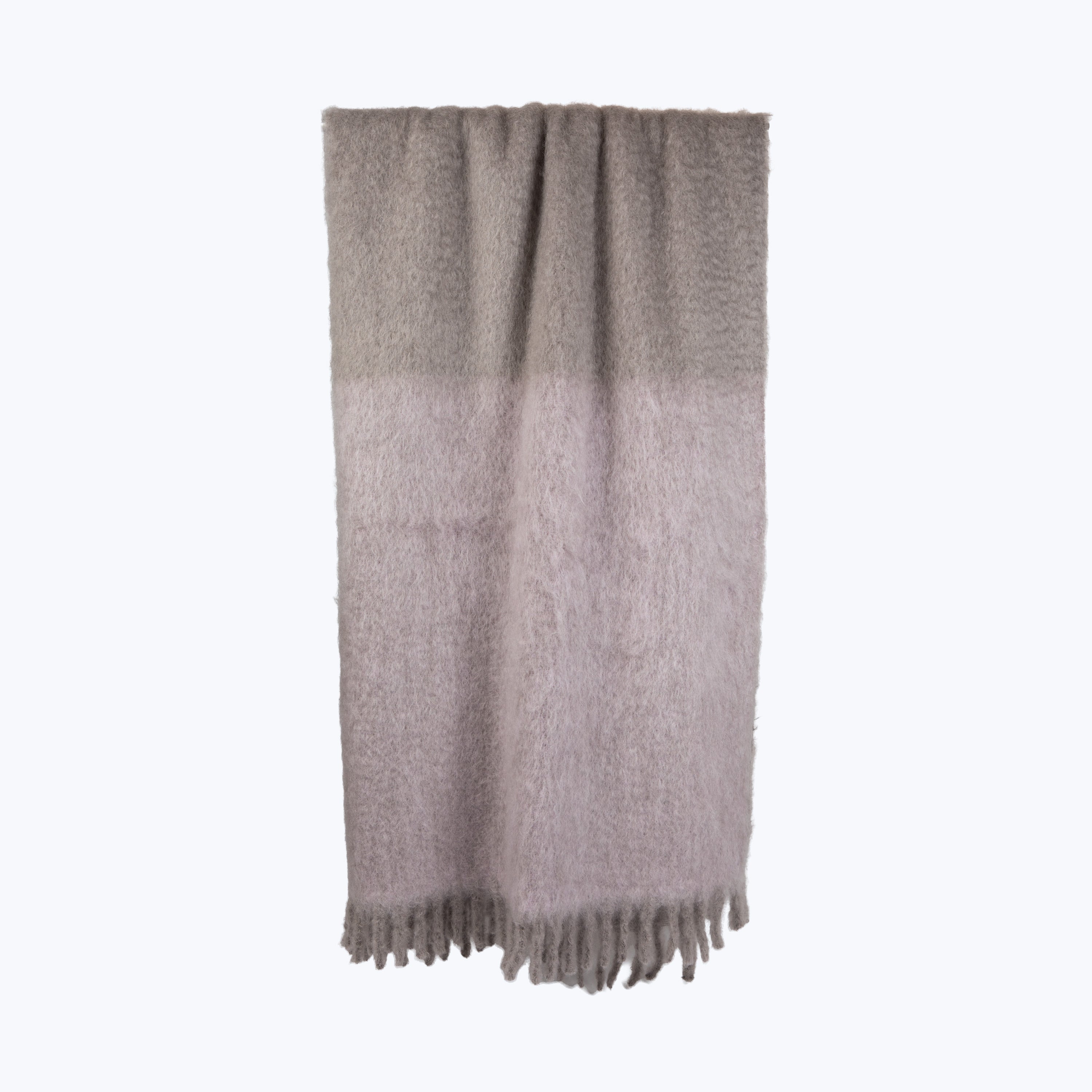 Ombre Mohair Throw Taupe/Lilac