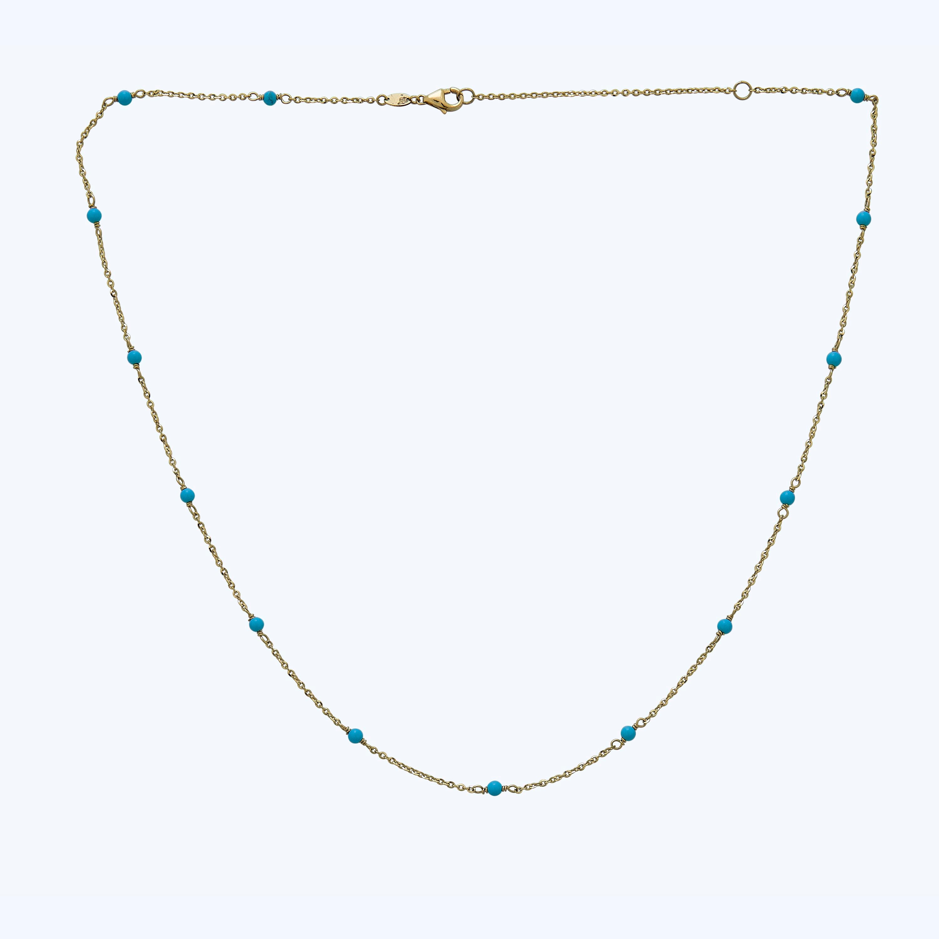 2.5 mm Italian 14 Turquoise Bead Chain