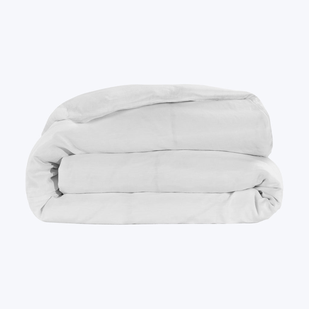 Cupro Linen Bedding Duvet Cover / Queen / White