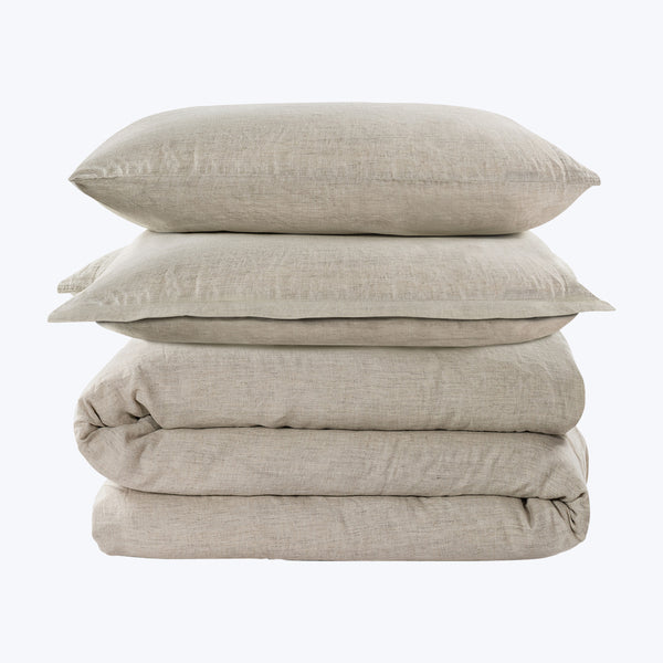 Natural Flax Linen Duvets & Shams Plain Pillow Sham / Standard