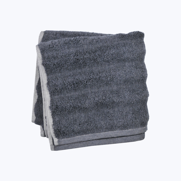 Ash Ribbed Hand Towel Anthracite