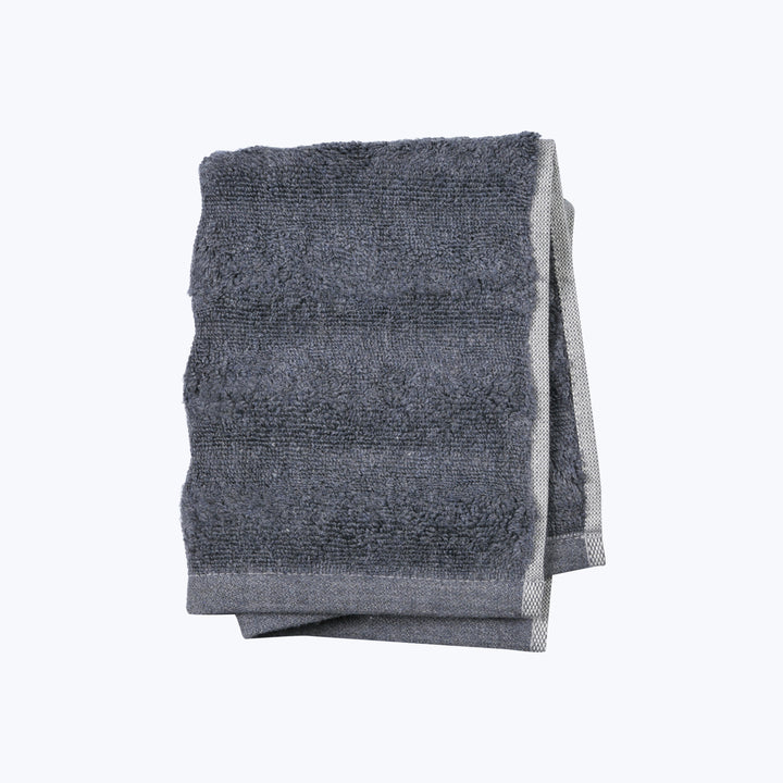 Ash Ribbed Washcloth Anthracite