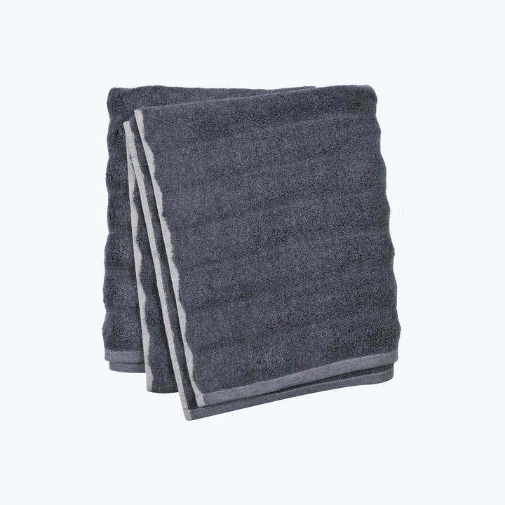 Ash Ribbed Bath Sheet Anthracite
