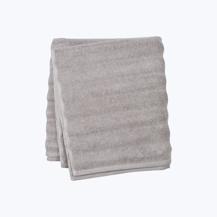 Ash Ribbed Bath Sheet Atmosphere
